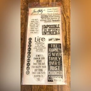 Tim Holtz Visual Artistry Cling Mount Rubber Stamps Sayings 8pc new